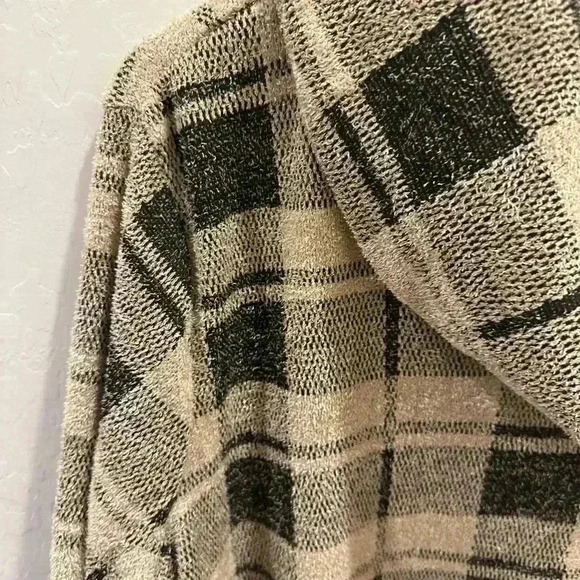 Davina women’s plaid black and tan sweater 2XL - Picture 2 of 4